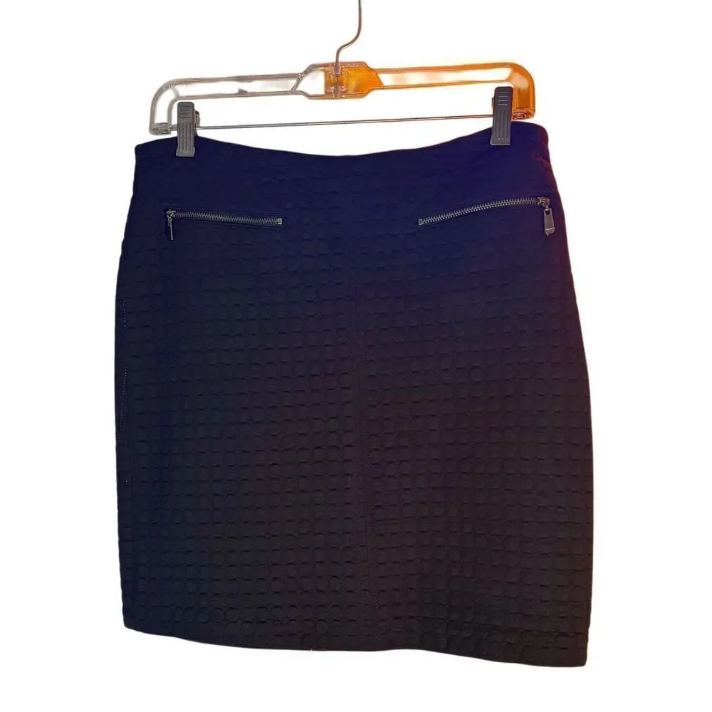 Laundry By Shelli Segal Women’s Black Quilted Zipper Pocket Skirt Size 10